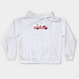 White Ambulance Red Striping Kids Hoodie